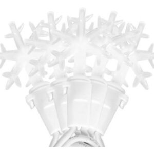 Ilumina tu Navidad con la Serie LED Copos de Nieve [Marca X] - 50 Luces Blancas, 5.38 Metros. Diseño Festivo y Bajo Consumo para Decoración Interior y