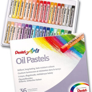 Explora la Creatividad sin Límites: Gises Pastel Graso Profesional Pentel Arts de 36 Colores - Calidad Superior, Colores Intensos y Mezcla Suave para