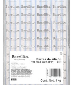 Barra de Silicón Termofusible Barrilito BS11T 11mm - 1 Kg: Adhesión Fuerte y Precisa para Proyectos de Bricolaje y Manualidades - Ideal para Pistolas
