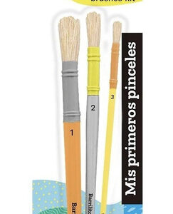 Kit de Pinceles Redondos Barrilito PEBK1 para Óleo, Acrílico y Acuarela | 3 Piezas | Mango Ergonómico y Cerdas Naturales | Ideal para Estudiantes y Ar