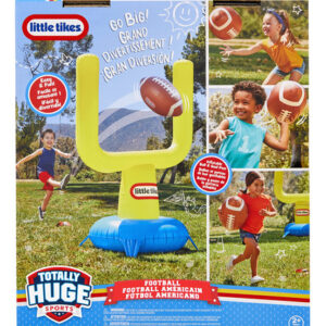 ¡Divertido Juego de Fútbol Americano para Niños Totally Huge Sports! Portería Inflable 244cm, Balón 35.5cm, Bomba, Estacas y Parches. Ideal para Desar