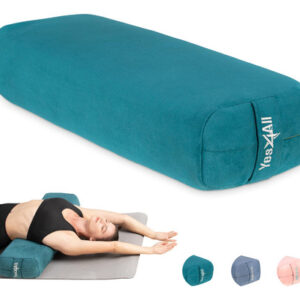 Almohada de Yoga y Meditación B. Esmeralda: Refuerzo Rectangular Triple Capa de Espuma Viscoelástica, Soporte Restaurativo, Funda Extraíble, Portátil