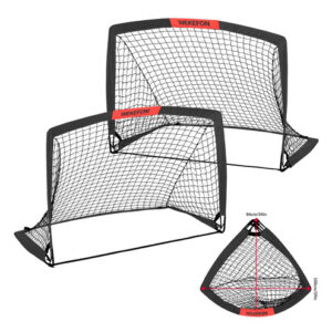 ¡Doble Diversión! Juego de 2 Porterías de Fútbol Portátiles KidsPlay 1.1 x 0.8 metros, Negras, Plegables, con Bolsa de Transporte. Perfectas para Niño
