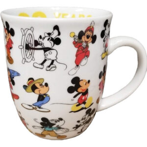 Taza de Porcelana 7STAR Disney Mickey Mouse 90 Aniversario: 473 ml (16 oz), Diseño Celebración, Cerámica Elegante, Ideal para Café y Regalo Único