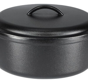 Olla Holandesa de Hierro Fundido Basics KA7QT: 6.6 Litros Pre-Sazonada, Perfecta para Cocinar Lento y Servir a Familias Grandes. Resistente al Horno h