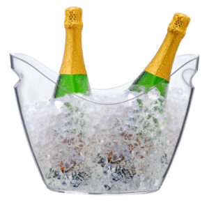 Cubo Enfriador de Vino y Bebidas TRANSPARENTE de 3.5 Litros | Marca Genérica | Acrílico Resistente | Ideal para Fiestas, Eventos y Uso Doméstico | Man