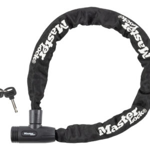 Candado de Cadena de Acero Endurecido Master Lock 8391BLKEC: 0.91m de Largo, 8mm de Diámetro, Cerradura con Llave Integrada, Negro. Protección Superio
