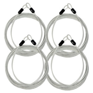 Cable de Seguridad de Acero Trenzado MASTER LOCK 8104D, 1.2 Metros (4 pies), 3mm con Doble Bucle - Protección Superior para Bicicletas, Herramientas y