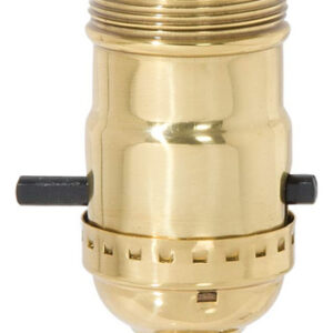 ® Enchufe de Latón Macizo Pulido y Lacado con Función de Empuje UNO - Encendido/Apagado - Base E26 - Ideal para Restauración y Proyectos de Iluminació