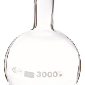 Frasco de Ebullición de Cristal Borosilicato FG4060-3000 de 3000 ml - Resistencia Térmica Superior, Base Plana y Cuello Largo - Ideal para Laboratorio