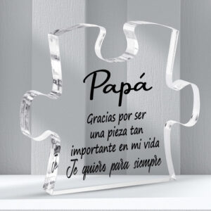 ZENARIS Regalo para Papá: Panel Decorativo Acrílico en Forma de Rompecabezas – Perfecto para Día del Padre, Navidad y Cumpleaños. Diseño Emotivo y Dur
