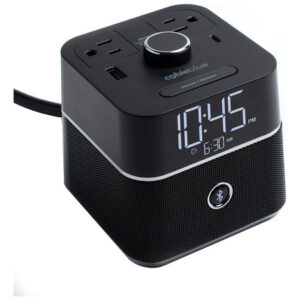 CubieBlue BPEBL2: Cargador Despertador Inteligente con Bluetooth, 2 Puertos USB, 2 Enchufes y Protección contra Sobretensiones – ¡La Solución Completa