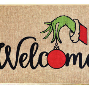 Felpudo Navideño Antideslizante con Diseño de Copos de Nieve Verdes, Modelo GREEN-HAND-MAT, de MEGACENTRAL MÉXICO: Decora tu Hogar con Estilo y Seguri
