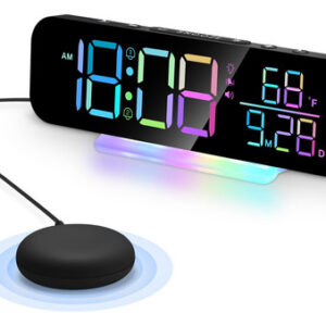 Despierta a Tiempo y con Estilo: Reloj Despertador Digital LED Dopwii con Alarma, Temperatura y Vibración Silenciosa. Formato 12/24 Horas para un Desp