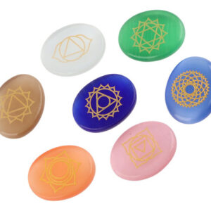 Set de 7 Piedras de Chakra para Meditación y Sanación Espiritual - Ágata Natural - Equilibrio Energético con [Marca Genérica] Modelo [Número de Modelo