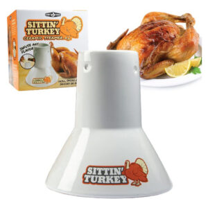Sittin' Turkey® - Horno Cerámico para Pavo 'Asador Perfecto' - Modelo 6051 - Blanco - Cocina hasta 8 Kg de Pavo, Tostado y Vaporizado para un Sabor In