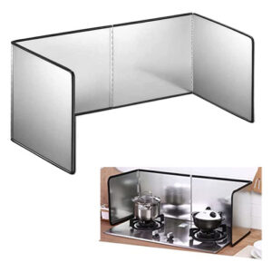 Protector Anti-Salpicaduras de Aceite para Cocina, Acero Inoxidable, 4 Lados, Plegable, Resistente al Calor - [Nombre de la Marca] - ¡Cocina Limpia y