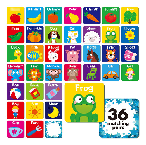 Juego De Memoria Educativo De Correspondencias - Portátil Y Divertido - Ideal Para Viajes Y Tiempo En Familia - Regalo Para Niños Y Niñas