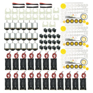 Kit de Motores de CC STEM DIY: 18 Motores Eléctricos 1.5-3V con Engranajes, Soportes, Interruptores y Cables - Ideal para Proyectos de Robótica y Apre