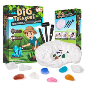 ¡Descubre Tesoros Ocultos! Kit de Excavación de Gemas Reales – Exploración Científica STEM para Niños, Marca GENERIC, Modelo Excavación de Cristales,