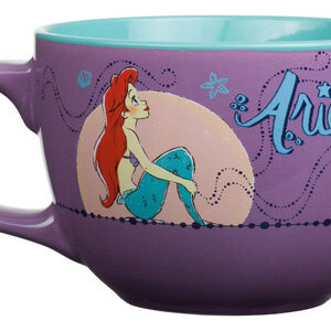 Taza de Cerámica Disney La Sirenita Ariel 710ml - Diseño Multicolor y Amplio - Ideal para Café, Sopas y Regalo - Producto Oficial