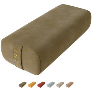 Almohada Rectangular de Yoga Ajna WellBeing: Gamuza Vegana Orgánica Oliva - Soporte Restaurativo, Funda Lavable, Ideal para Yoga y Meditación Profunda