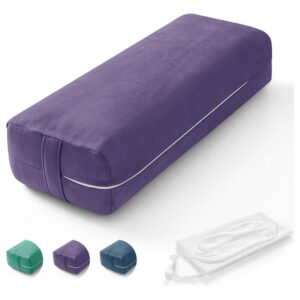 Almohada de Yoga Restaurativo Rectangular Marca [Marca Inventada] en Color Púrpura: 68x25x14cm, Funda de Gamuza Lavable, Soporte Firme y Confort para