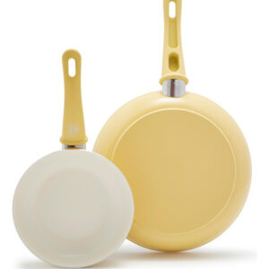 ¡Cocina con Estilo y Salud! Juego de Sartenes Antiadherentes de Cerámica Amarillo, 7" y 10" - Marca [Marca del Producto] CC003407-001, Sin PFAS, Fácil