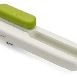 Abrelatas 3 en 1 Joseph Joseph Pivot: Blanco/Verde. Diseño Ergonómico, Acero Inoxidable, Abrebotellas y Elevador de Anillas. ¡Facilita tu Cocina!