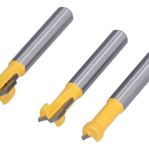 Juego de Fresas para Ranura en T y Ojo de Cerradura 3 Piezas [Marca Genérica] - Brocas de Carburo para Madera - Vástago 1/4" - Cortes Precisos y Durad