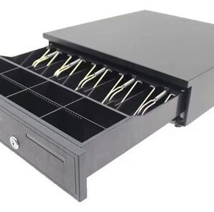 Cajón de Dinero Metálico Kishnell Star LAS-405F | Negro | 5 Billetes/8 Monedas | Conexión RJ11, USB y Llave | Acero Inoxidable | Organización Eficient