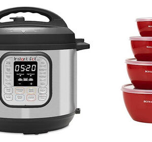 ¡Prepara tus platillos favoritos con facilidad! Instant Pot DUO80 - Olla de Presión 7 en 1, 7.5 Litros, Programable, Acero Inoxidable + Juego de Tazon