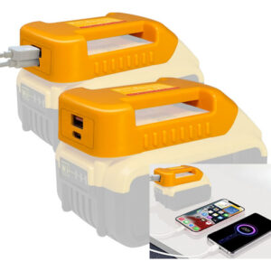 Adaptador Cargador USB para Baterías Dewalt 20V/60V: Carga Rápida USB-A y USB-C, Kit Doble para Mayor Comodidad y Potencia, Compatible con Múltiples M