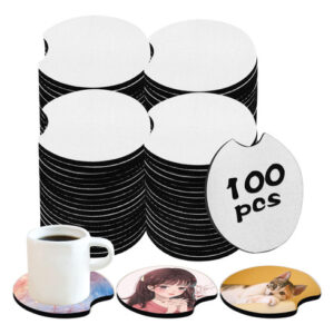 100 Posavasos Redondos en Blanco para Sublimación de la Marca Genérica - 7 cm de Diámetro - Crea Diseños Personalizados para Autos, Hogar y Regalos Ún