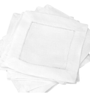 Eleva tus Eventos: Juego de 12 Servilletas de Cóctel de Lino Blanco 100% de 15 cm de MEGACENTRAL MÉXICO | Elegancia, Durabilidad y Versatilidad para B