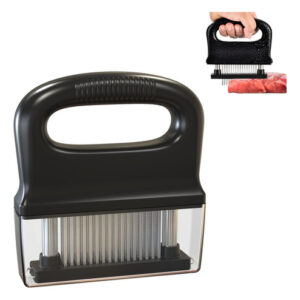 Ablandador de Carne DOTOTO con 48 Cuchillas de Acero Inoxidable - Negro - Profesional para Carnes Tiernas, Marinados Eficaces y Cocina Perfecta