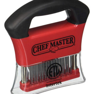 Ablandador de Carne Chef-Master Profesional: Acero Inoxidable Afilado, Mango Ergonómico Rojo/Negro, Ideal para Carne, Pollo y Cerdo. ¡Cocina más rápid