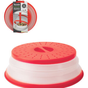 Tapa para Microondas OXO Good Grips de 26.7 cm, Roja: La Solución Perfecta para Cocinar sin Salpicaduras, Fácil de Usar y Almacenar, Modelo 80-11115RD