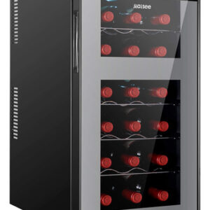 Refrigerador de Vinos Maisee para 18 Botellas: Doble Zona con Control de Temperatura Preciso, Diseño Elegante y Silencioso para Casa u Oficina