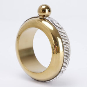 Pulsera Brazalete Anfora Pachita de Aluminio para Destilados y Vino - Diseño Elegante, Portátil y Duradero - Disponible en Color Dorado - Ideal para R