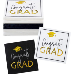 Servilletas de Graduación 2023 Winoo PGD - Paquete de 50 Servilletas para Fiesta de 3 Capas, Diseño Elegante y Absorbente de 5x5 Pulgadas, Perfectas p