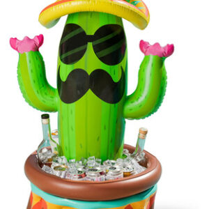 Enfriador Inflable de Cactus Fiesta | MEGACENTRAL MÉXICO | 90 cm | Sombrero de Ala Ancha | Ideal para Fiestas Temáticas, Albercas y Eventos Veraniegos