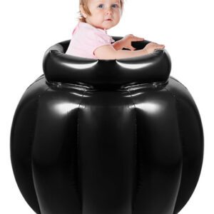 Enfriador Inflable Gigante de Halloween para Bebidas: Caldero Bruja Negro YIU-564. 84x69cm. Mantiene Frescas Bebidas y Aperitivos en Fiestas. ¡Decora