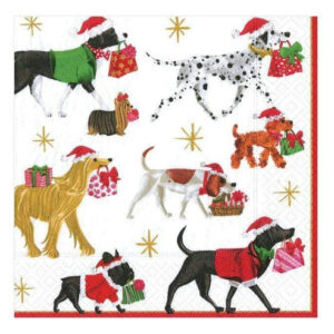 Servilletas de Cóctel Blancas de Navidad Entertaining with...® - Elegancia Alemana, 20 Piezas, Diseño Festivo, Biodegradables y Compostables, Perfecta