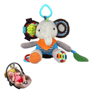 Doudou Elephantito Sonajero Colgante para Bebé: Peluche Suave con Campanillas, Diseño Amigable, Estimulación Sensorial, Fácil Colgante para Cochecito