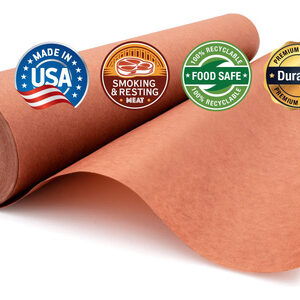 Papel Carnicero Rosa Paper Pros para Ahumado Profesional: 61 cm x 61 m, Sin Blanquear, Ideal para Carnes, Duradero y Seguro para Alimentos, Fabricado