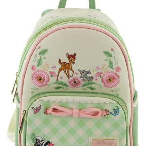 Mochila Mini Loungefly Disney Bambi Primavera: Diseño Cuadriculado Gingham, Ideal para Fanáticos, Doble Correa Ajustable, Producto Oficial Disney, Per