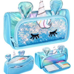Estuche para Lápices 3D Brillante con Lentejuelas MAGIC CLOUD, Azul Celeste, Diseño Encantador para Niños y Niñas, Amplio Espacio, Material Duradero,