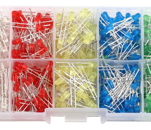 Kit de 500 Diodos LED de 3mm Hapivida: Ultrabrillantes, Colores Mixtos (Rojo, Azul, Verde, Amarillo, Blanco), Ideal para Proyectos DIY y Electrónica,