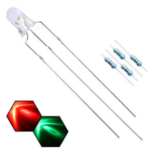 Ilumina tus proyectos con eficiencia: 100 LED Bicolores Rojos y Verdes de 3mm (Cátodo Común) + Resistencias Incluidas, Marca Genérica, Modelo ED_YT03,